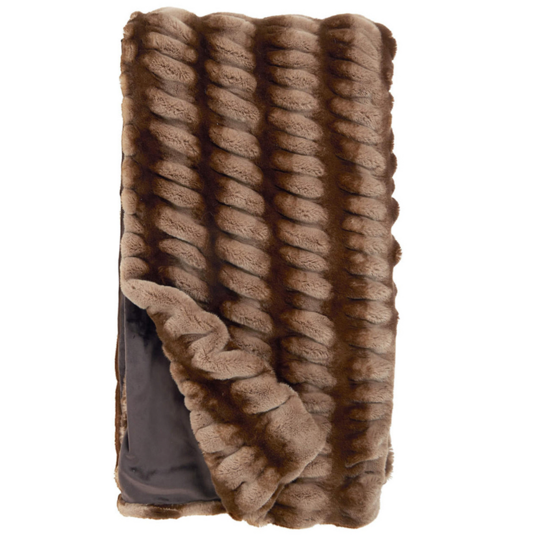 Faux Fur Throw - Caramel Chinchilla