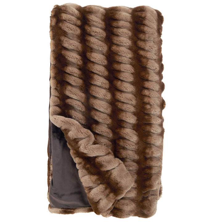 Faux Fur Throw - Caramel Chinchilla