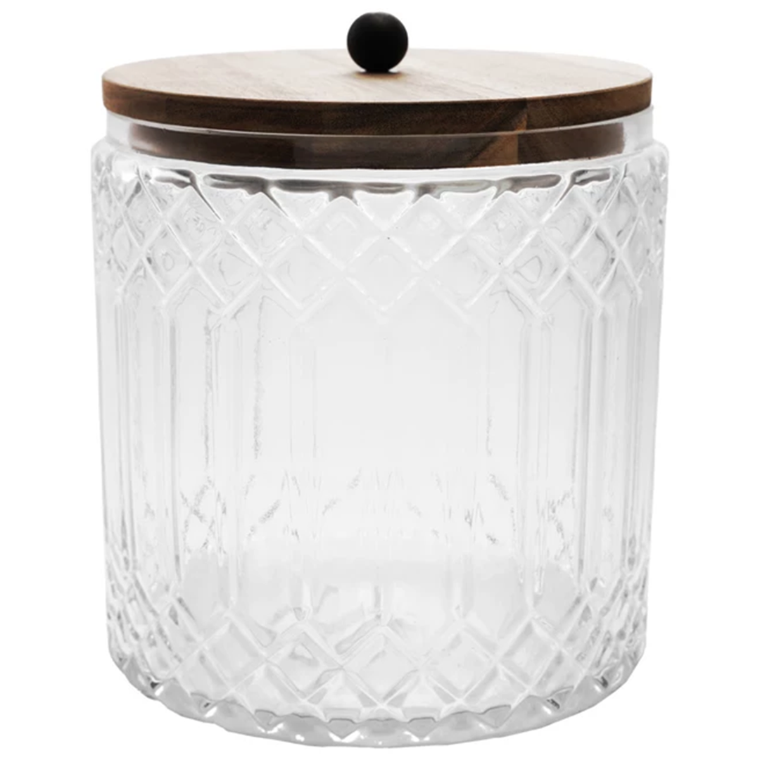 Cut Glass Jar w/ Lid