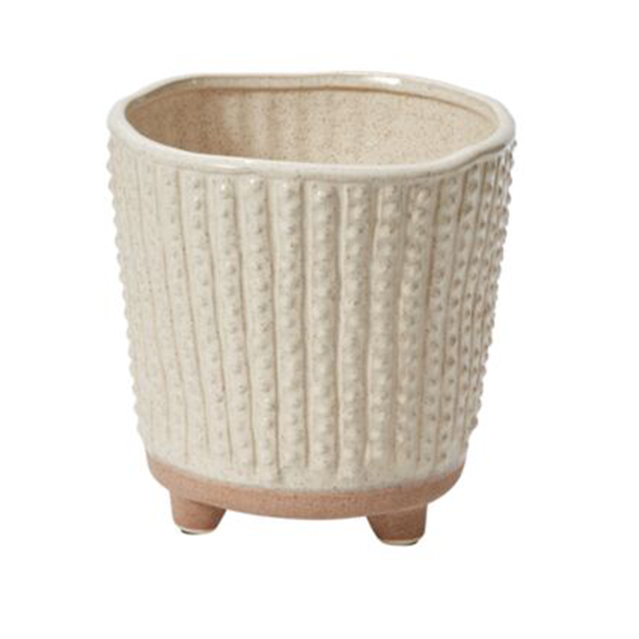 Footed Pot - Cream