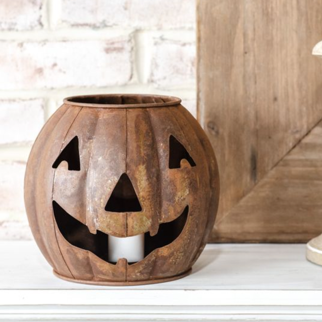 Jack-O-Lantern Candle Holder - 7"