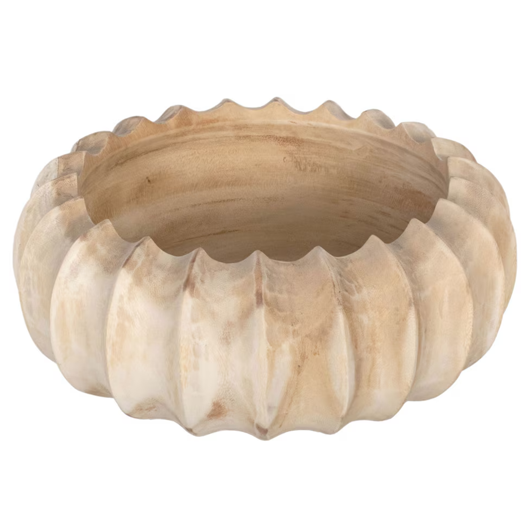 Carved Wooden Bowl, Natural