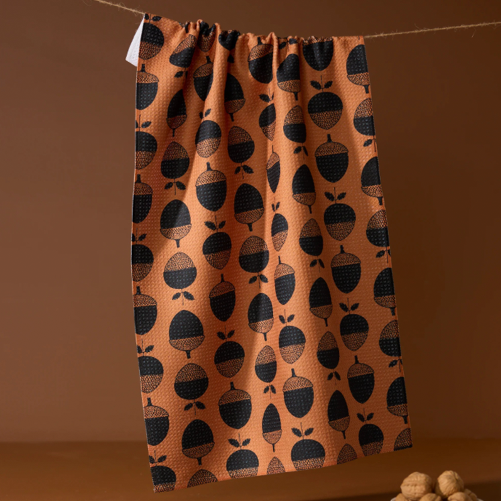 Acorn Noir Tea Towel