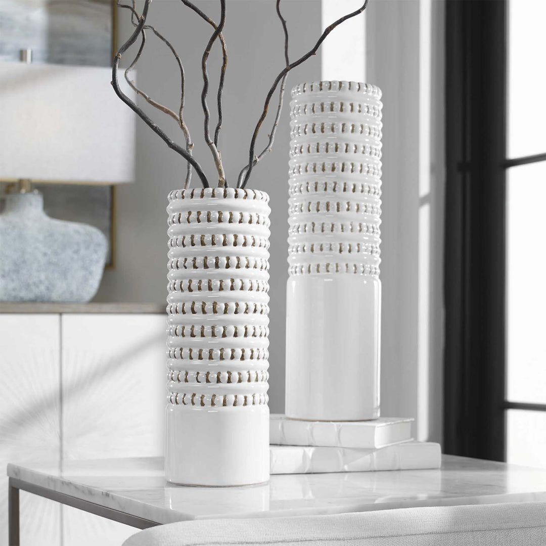 White/Taupe Vase