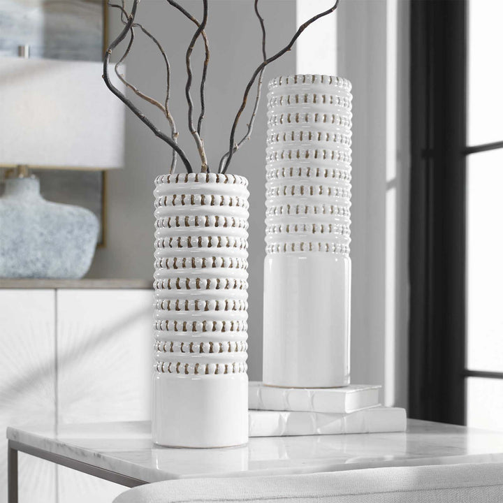 White/Taupe Vase