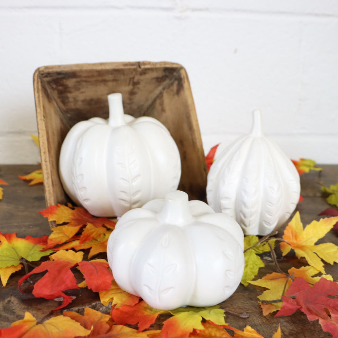 White Ceramic Pumpkin