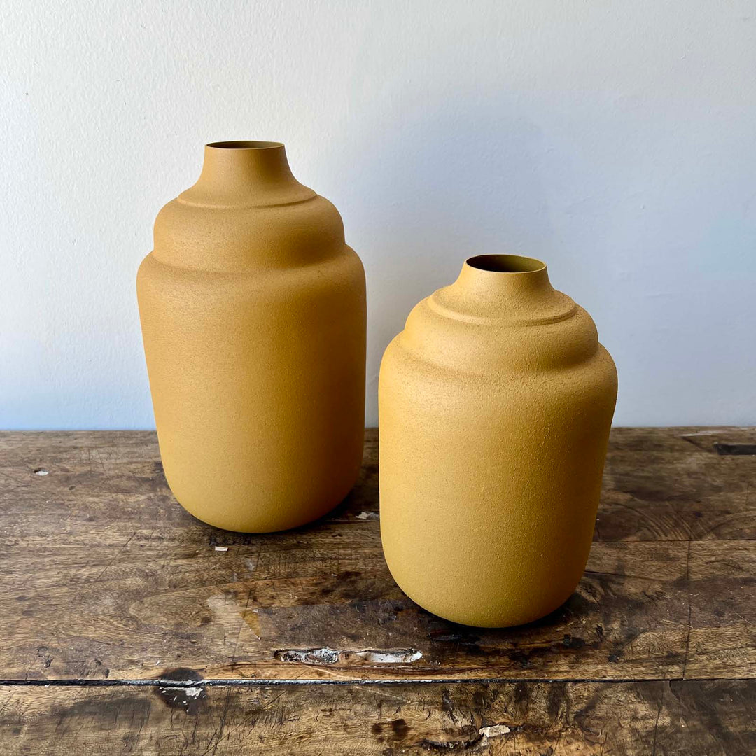 Metal Vase - Mustard Yellow