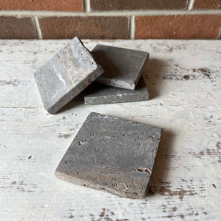 Travertine Coaster Set
