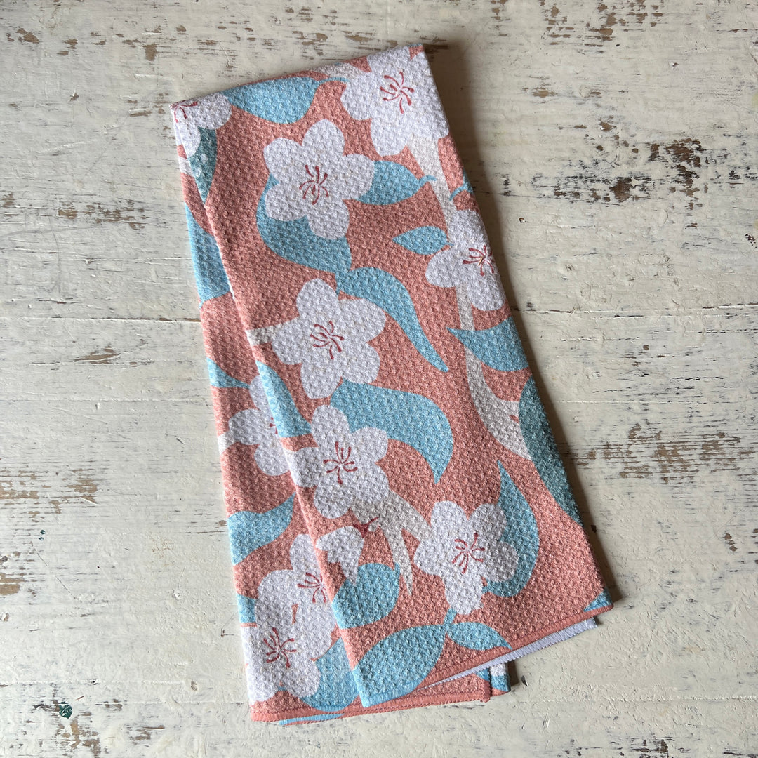 Apple Blossoms Tea Towel
