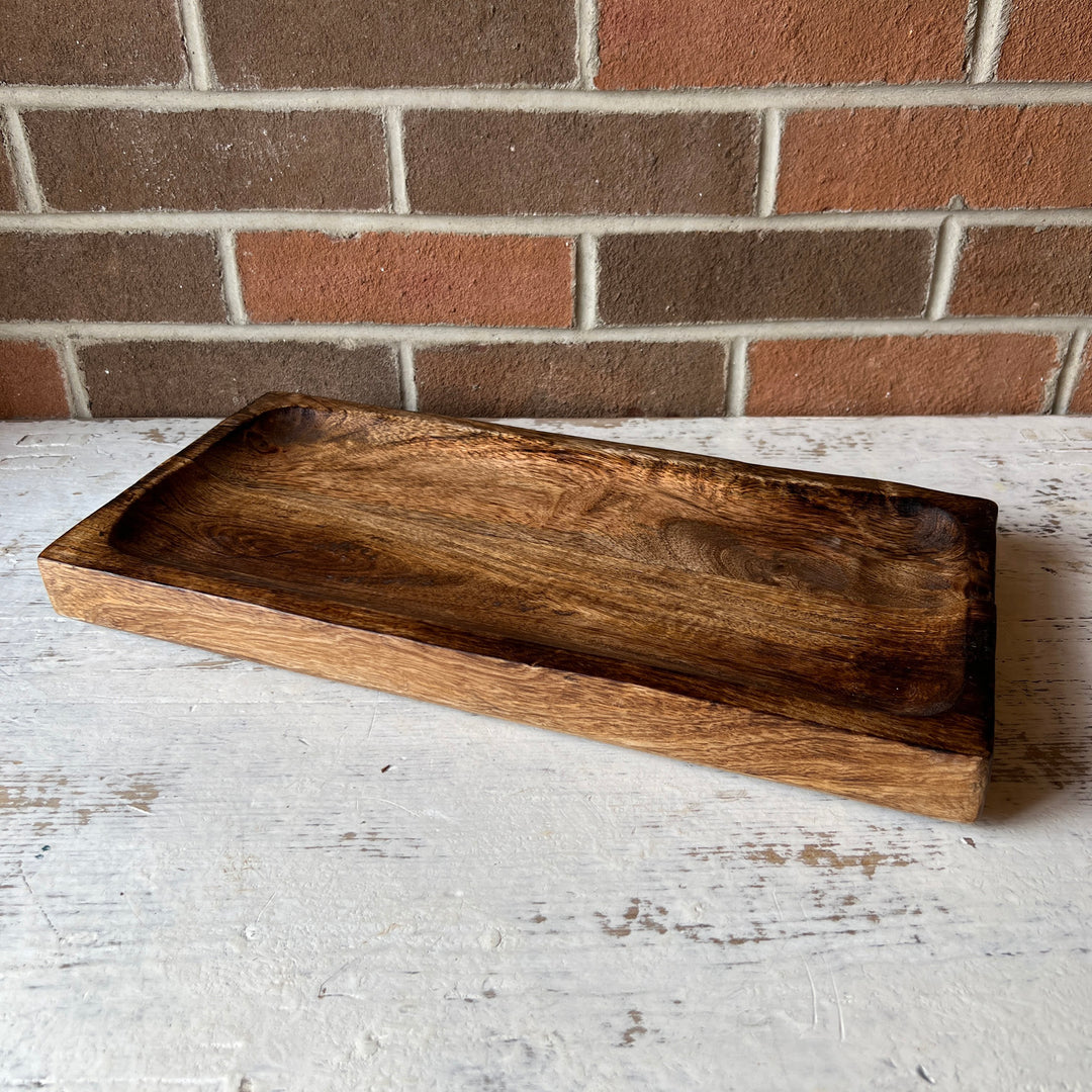 Mango Wood Tray, Burnt Finish