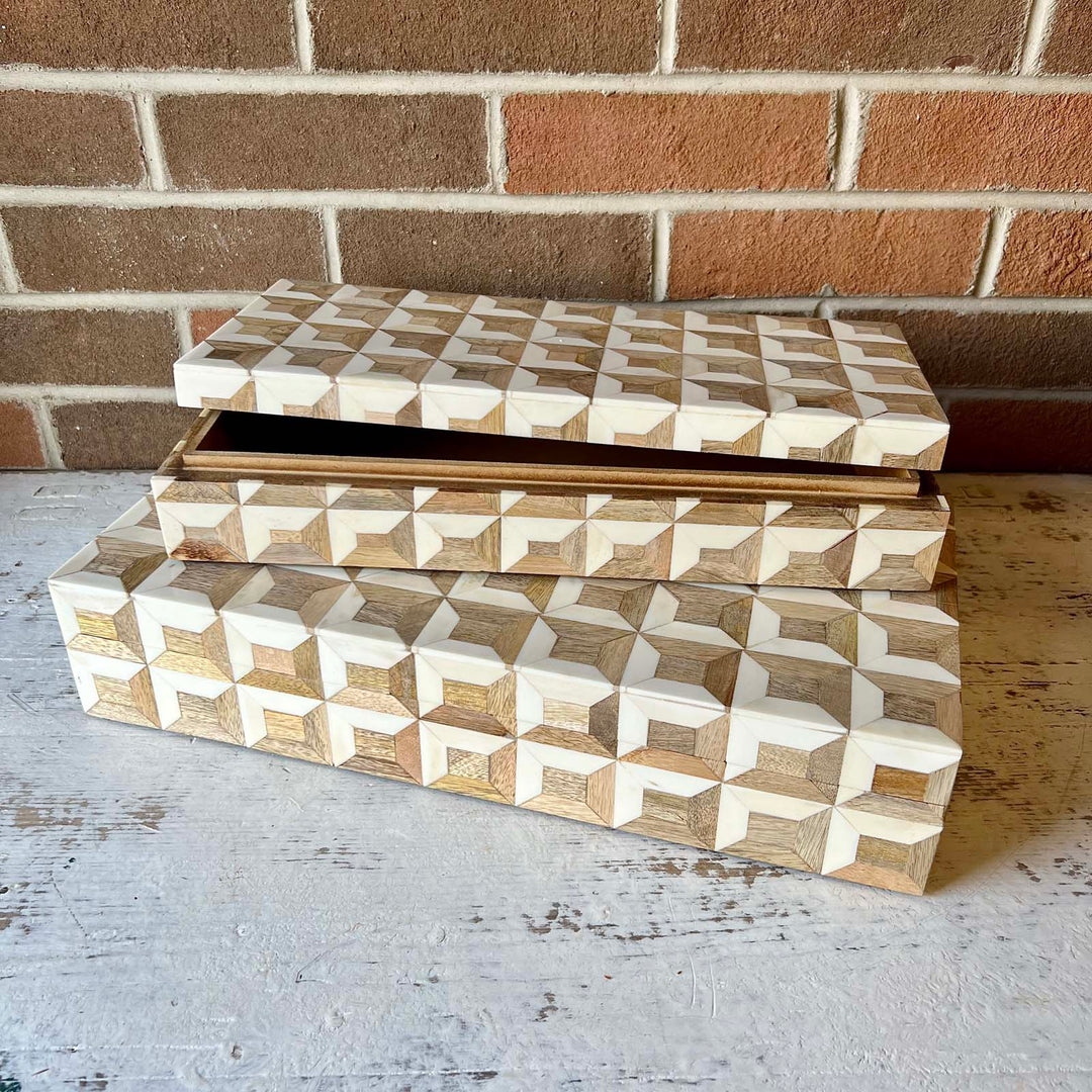 White Wood and Bone Box
