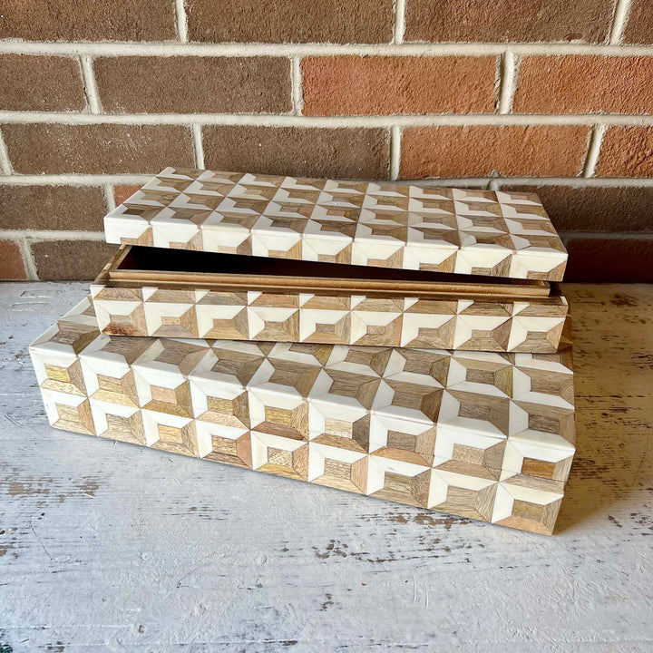 White Wood and Bone Box