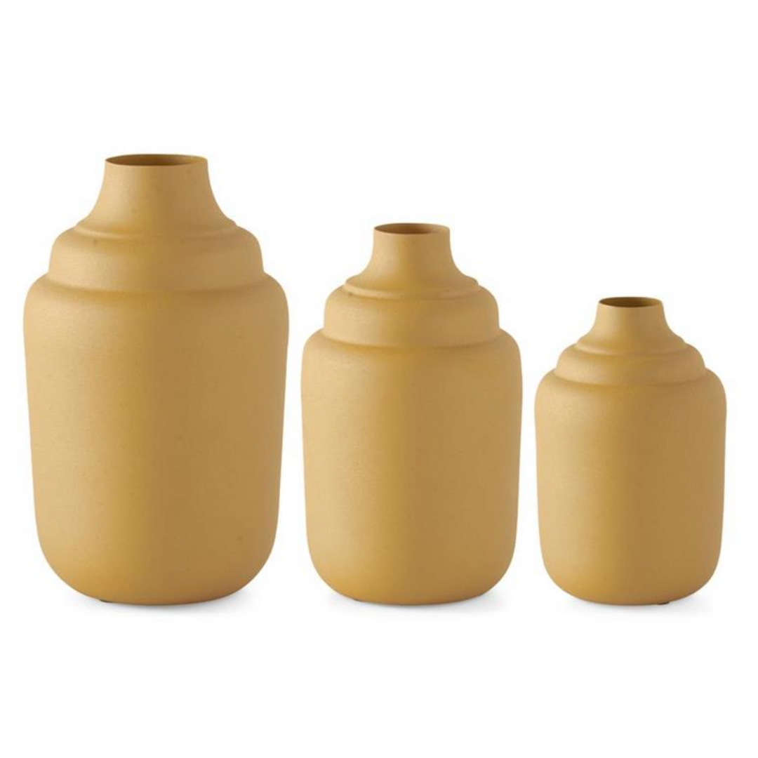 Metal Vase - Mustard Yellow
